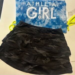 Athleta Girl Black Camouflage Skirt